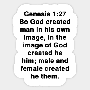 Genesis 1:27 King James Version Bible Verse Typography Sticker